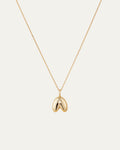 14K Gold Bubble Letter Necklace - A