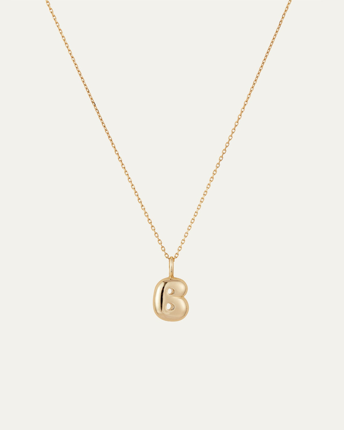 14K Gold Bubble Letter Necklace - B