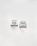10K Stacked Baguette Diamond Stud Earrings